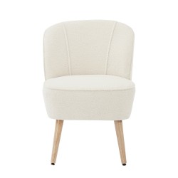 Fauteuil TIVOLI tissu bouclette blanc