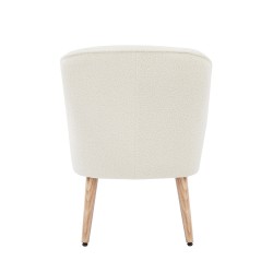 Fauteuil TIVOLI tissu bouclette blanc