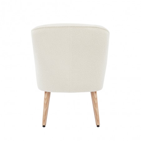 Fauteuil TIVOLI tissu bouclette blanc