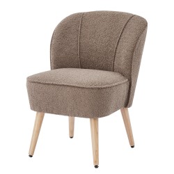 Fauteuil TIVOLI tissu bouclette taupe