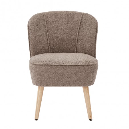 Fauteuil TIVOLI tissu bouclette taupe