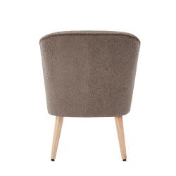 Fauteuil TIVOLI tissu bouclette taupe