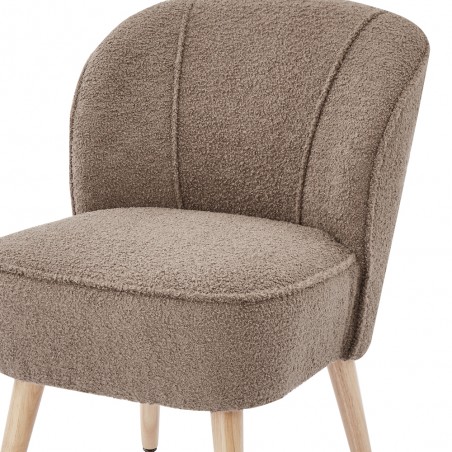 Fauteuil TIVOLI tissu bouclette taupe