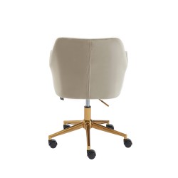 Fauteuil MONACO  en velours beige avec pieds dorés