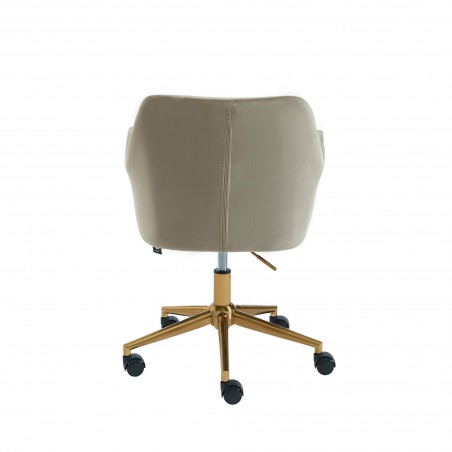 Fauteuil MONACO  en velours taupe avec pieds dorés