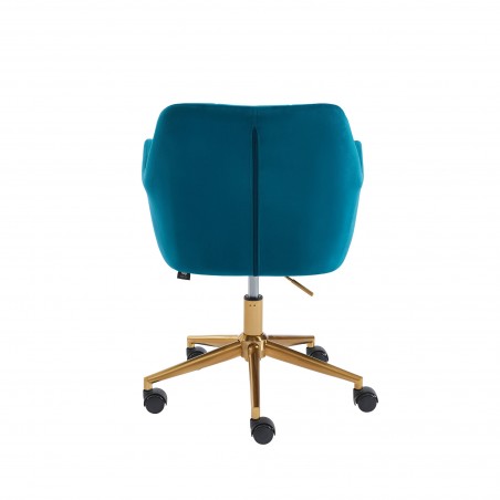 Fauteuil MONACO  en velours bleu avec pieds dorés