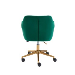 Fauteuil MONACO  en velours vert avec pieds dorés