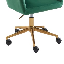 Fauteuil MONACO  en velours vert avec pieds dorés