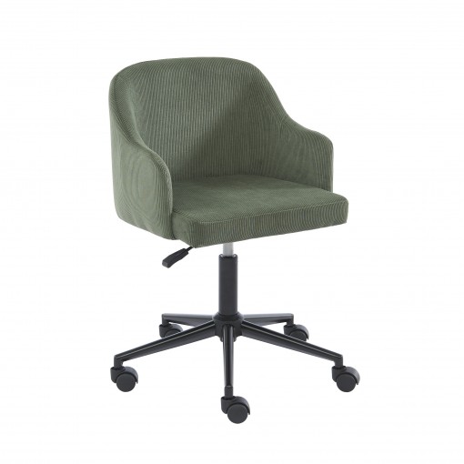 Fauteuil BARNABE en velours côtelé vert