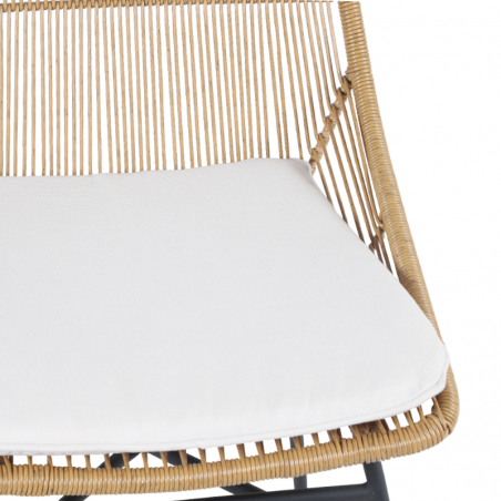 Ensemble table ASTI en bois d'acacia FSC 200 cm et 6 chaises de jardin avec coussins