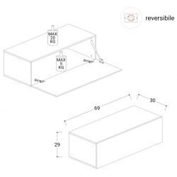 Ensemble de 4 étagères MARINA effet argile et chêne