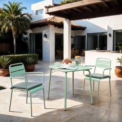 Lot de 2 chaises PANTONE en acier vert menthe