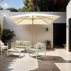 Parasol droit MOANA carré 3x3m - toile beige clair