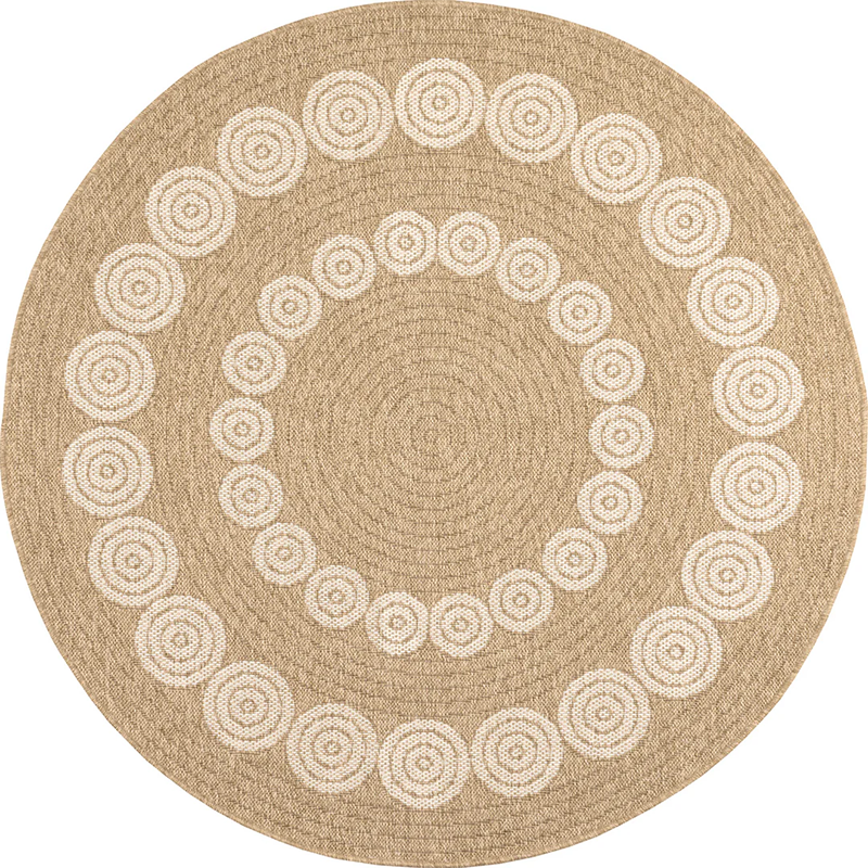 Tapis MALLORCA rond marron et blanc aspect diamètre 120 cm