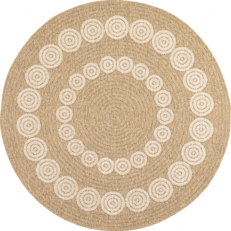 Tapis MALLORCA rond marron et blanc aspect diamètre 120 cm