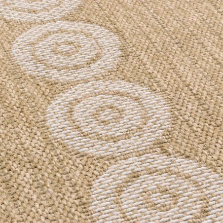 Tapis MALLORCA rond marron et blanc aspect diamètre 120 cm