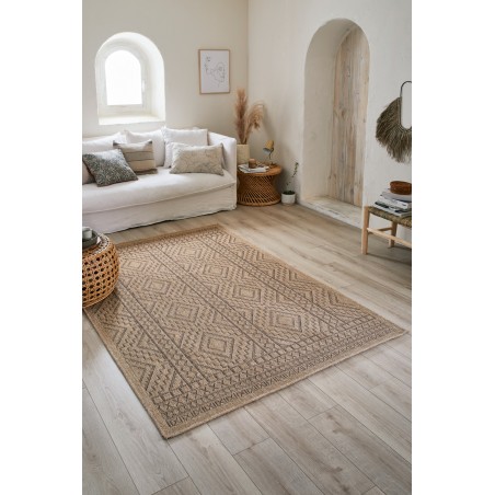 Tapis CAPRI marron aspect jute 120x170 cm