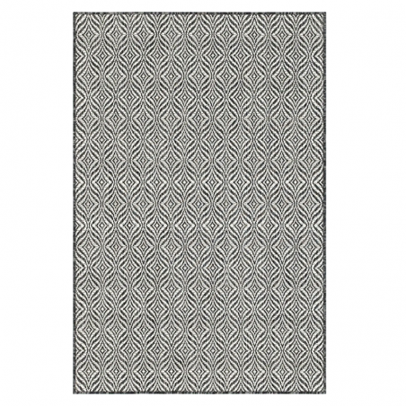 Tapis CHYPRE noir motif graphique 67x180 cm