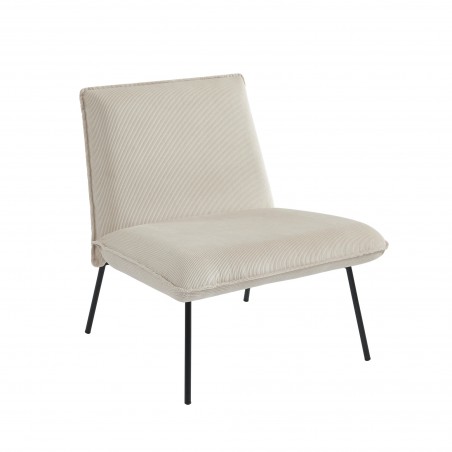 Fauteuil POLA velours côtelé beige