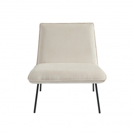 Fauteuil POLA velours côtelé beige