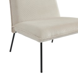 Fauteuil POLA velours côtelé beige