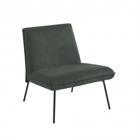 Fauteuil POLA velours côtelé vert