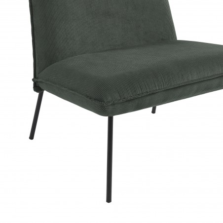 Fauteuil POLA velours côtelé vert