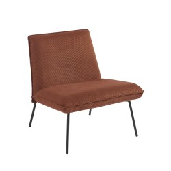 Fauteuil POLA velours côtelé terracotta