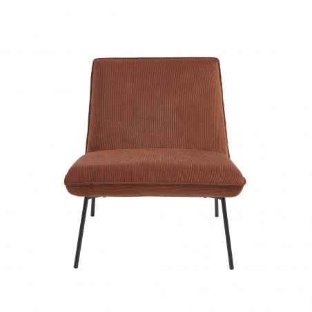 Fauteuil POLA velours côtelé terracotta