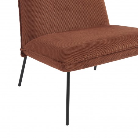 Fauteuil POLA velours côtelé terracotta