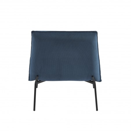 Fauteuil POLA velours côtelé bleu