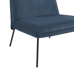 Fauteuil POLA velours côtelé bleu