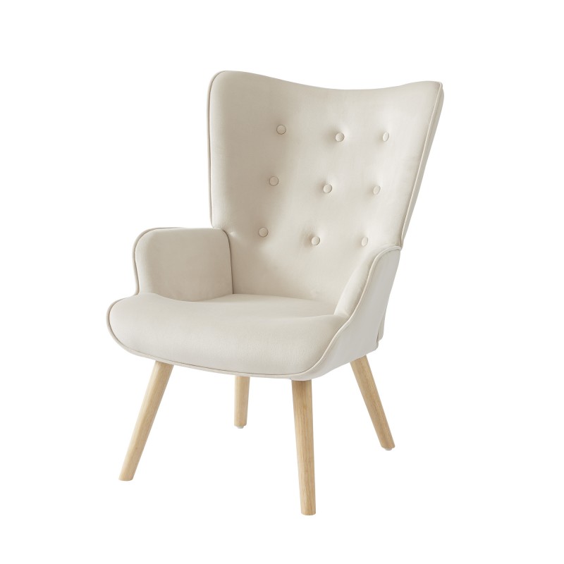 Fauteuil SAM velours beige