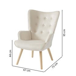 Fauteuil SAM velours beige