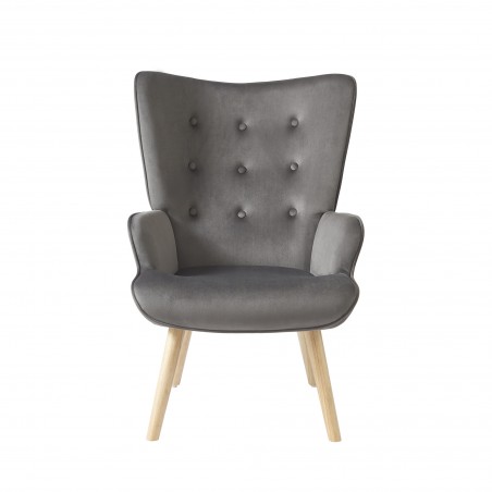 Fauteuil SAM velours gris