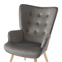 Fauteuil SAM velours gris