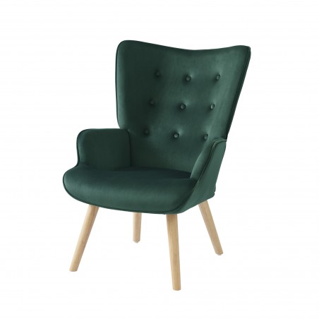 Fauteuil SAM velours vert