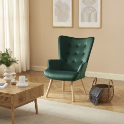 Fauteuil SAM velours vert