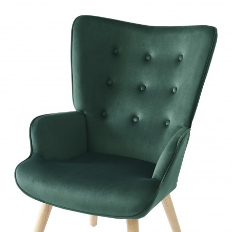 Fauteuil SAM velours vert