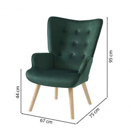 Fauteuil SAM velours vert