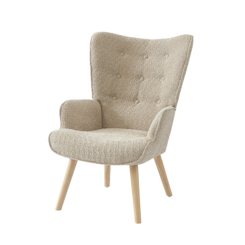 Fauteuil SAM tissu bouclette beige