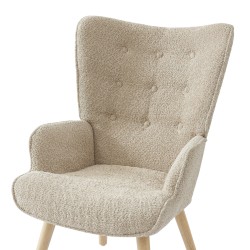 Fauteuil SAM tissu bouclette beige