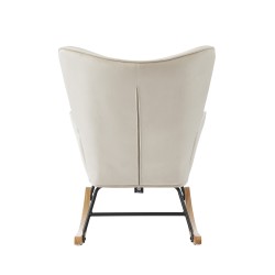 Fauteuil SUZIE velours beige rocking chair