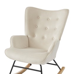 Fauteuil SUZIE velours beige rocking chair