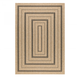 Tapis d'extérieur MENORCA marron et noir aspect jute 160x230 cm