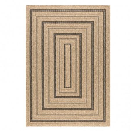 Tapis d'extérieur MENORCA marron et noir aspect jute 160x230 cm