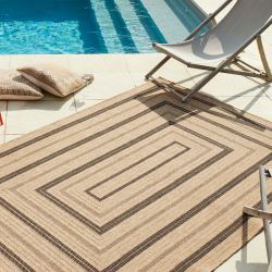 Tapis d'extérieur MENORCA marron et noir aspect jute 160x230 cm