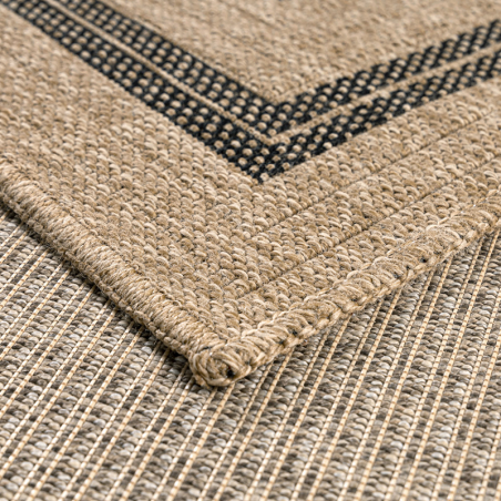 Tapis d'extérieur MENORCA marron et noir aspect jute 160x230 cm