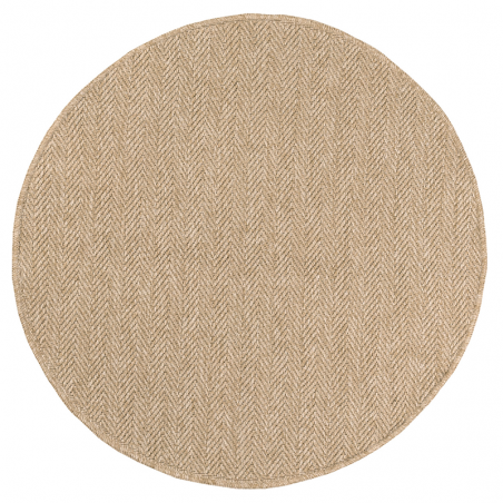 Tapis d'extérieur TABARCA rond marron aspect jute 120x120 cm