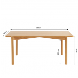 Table à manger AGATA placage chêne 180cm